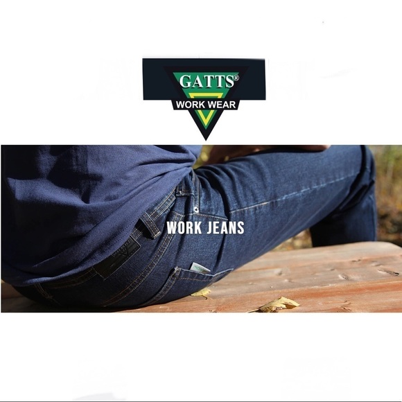 GATTS Workwear Stretch 36/34 Jeans SMR-300 Blue Denim - Picture 3 of 16